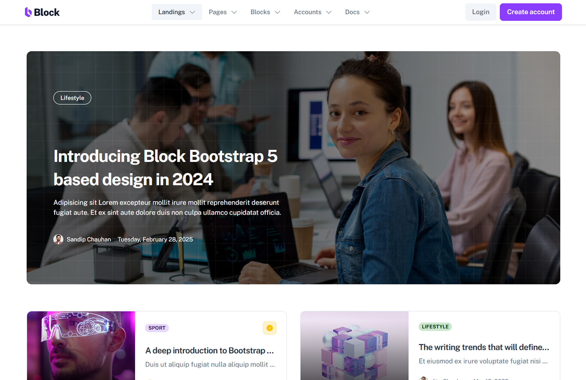 Blog Landing Website Template